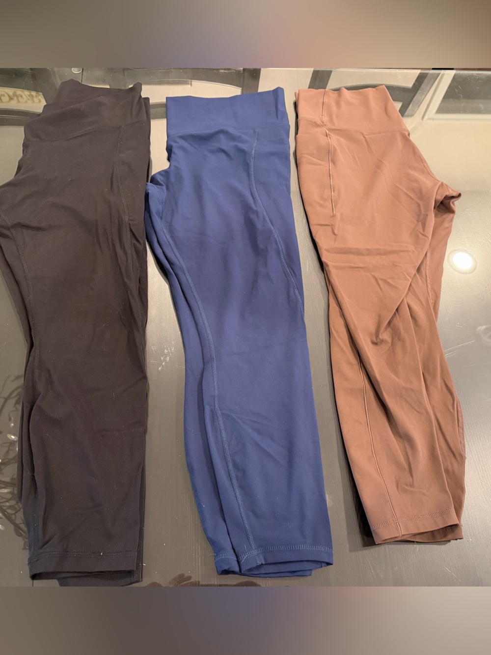 3-Pack High-Waist Leggings in Black, Navy, & brown